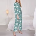 thumbnail image 3 of Yiaed whiter Snow bear Print Print Pajamas Women's Long Sleeve Sleepwear Soft Button Down Loungewear Pjs Lounge Set Nightwear Womens Pajama Pants-Small, 3 of 7