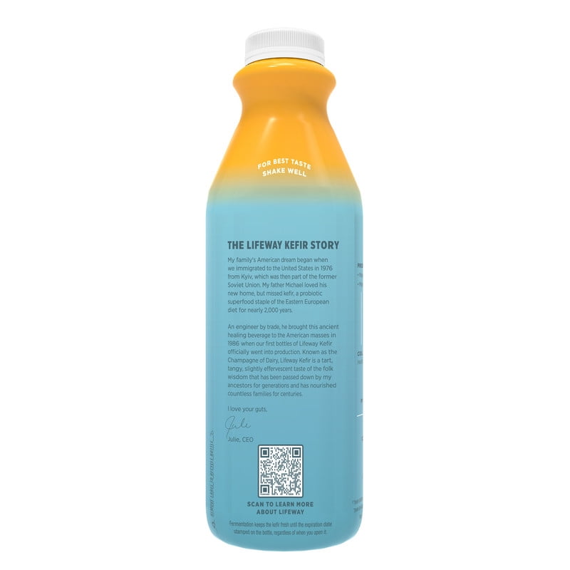 Lifeway Low Fat Probiotic Plus Collagen Tropical Fruit Smoothie, 32 fl oz