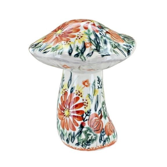 Blue Rose Polish Pottery Fall Forest Medium Mushroom