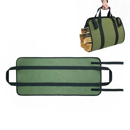 Multifunction Log Carrier Large Capacity Canvas Log Holder Wear Resistant Firewood Carrier Tote Bag