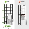 thumbnail image 6 of Biemlerfn Over The Toilet Storage Shelf, 8-Tier Wooden Bathroom Organizer Adjustable Saver Space Rack with Toilet Paper Holder, Black, 6 of 12