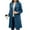 Blue#01, variant on Women's Oversize Trench Coats Winter Elegant Single Breasted Long Trench Coats Notch Lapel Pea Coats Womens Casual Solid Turndown Collar Button Loose Long Sleeve Pea Coats Fall Winter