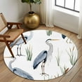 thumbnail image 3 of Watercolor Birds Round Rug 5ft Washable Circle Kitchen Rugs Non Slip Tropical Animal Green Grass Large Area Rug Indoor Floor Carpet for Bedroom Living Room Home Office Dining Room Nursery, 3 of 8