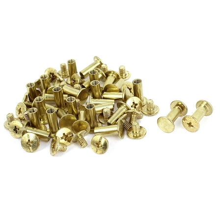 

Unique Bargains Brass Plated 5x12mm Binding Chicago Screw Post 30pcs for Albums Scrapbook