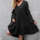 thumbnail image 5 of Mini vestido con volantes de manga larga con cuello en V informal de verano a la moda para mujer Fridja bnh3105, 5 of 5