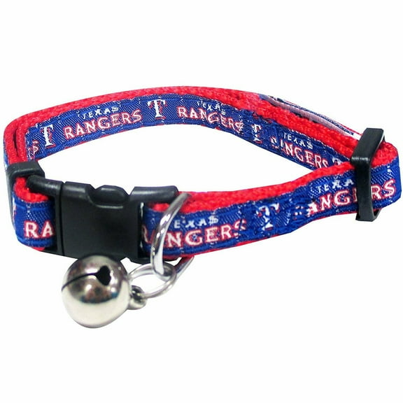 Pets First MLB Texas Rangers Adjustable, Breakaway Cat Collar, Durable Nylon with Jingle Bell in 29 MLB teams