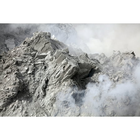 Volcano Lava Dome (December 1 2012 - Close-up of extrusion lobe on Rerombola lava dome of Paluweh volcano during 2012 eruption Flores Indonesia Poster)