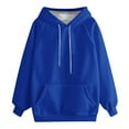 thumbnail image 7 of ITSAME Womens Hoodie, Loose Fit Fashion Solid Color with Pocket Pullover Hooded Sweatshirt Dark Blue L, 7 of 7