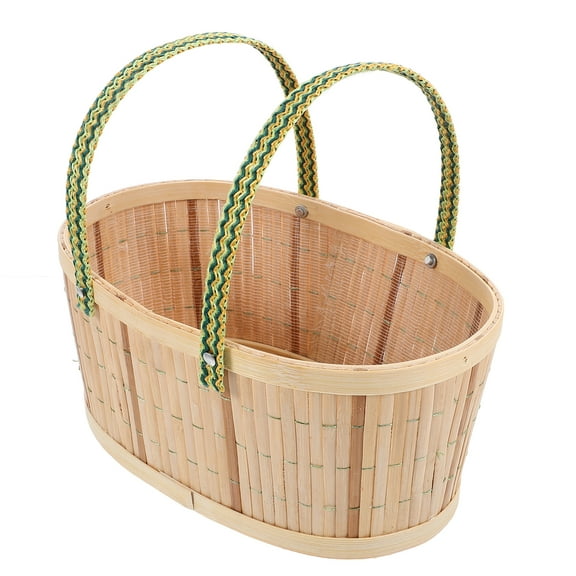 Bamboo Basket With Handle Wicker Basket With Handle Egg Basket Gardening Baskets For Gathering Vegetables Flowers And Eggs