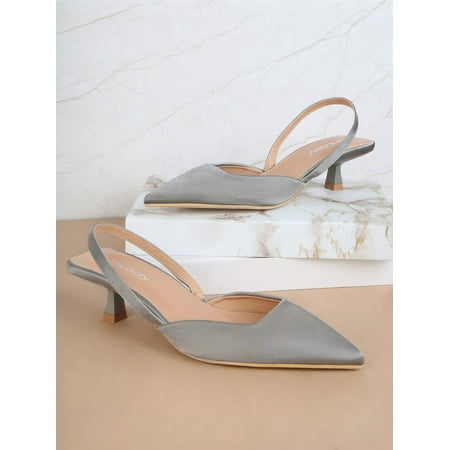 

Satin Point Toe Slingbacks Flats Women‘s Footwear