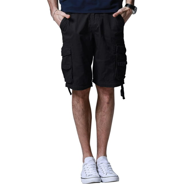 Matchstick Shorts Cargo Décontractés en Coton à Multiples Poches pour Hommes