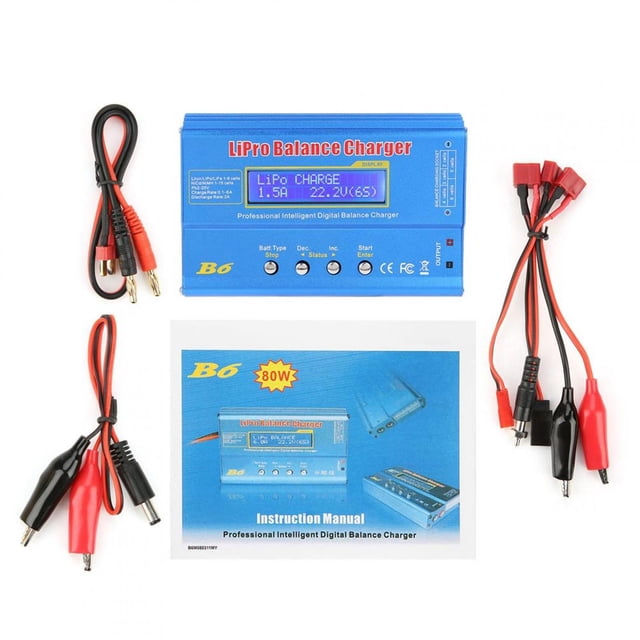 Cargador de batería ANGGREK para RC Cargador Equilibrado de batería NiMH Li-ion Li-Fe LLiPo