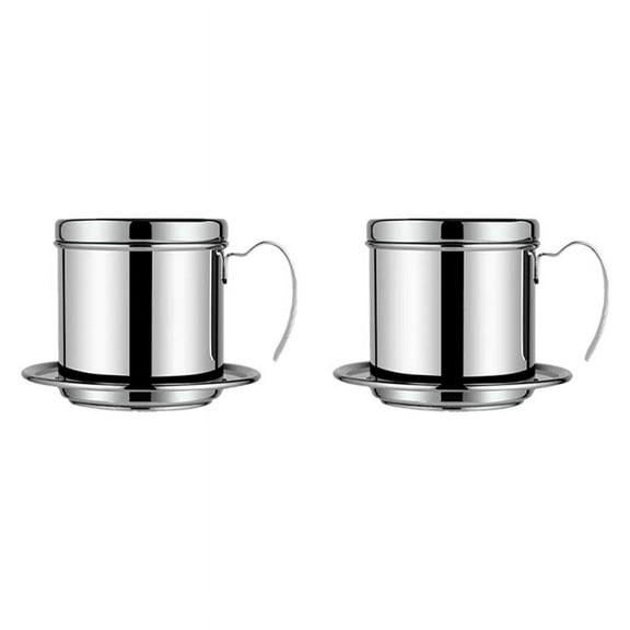 2X Vietnamese Coffee Filter Coffee Maker Reusable Phin Infuser Strainer Pot Coffee Drip Brewer Manual Coffee