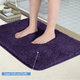 thumbnail image 4 of Alfombras de baño grandes moradas, 40 x 60 cm, absorbentes y peludas, de microfibra, de lujo, con reverso de goma., 4 of 8