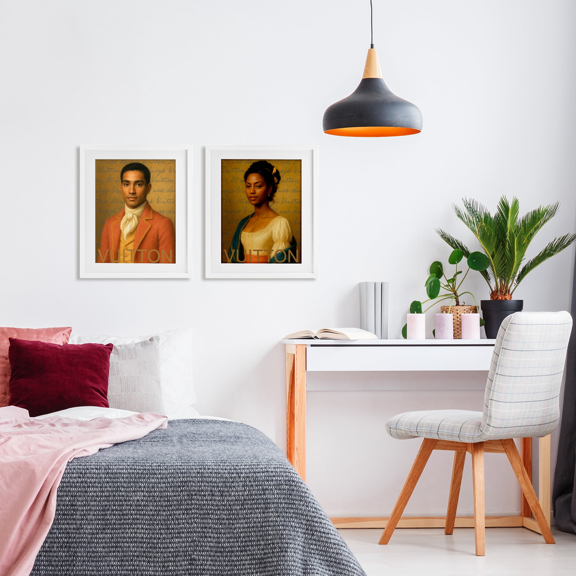 Stupell Industries Vintage Fashion Pair 2 Piece White Framed Print Under Glass Set, design by Grotto Studios