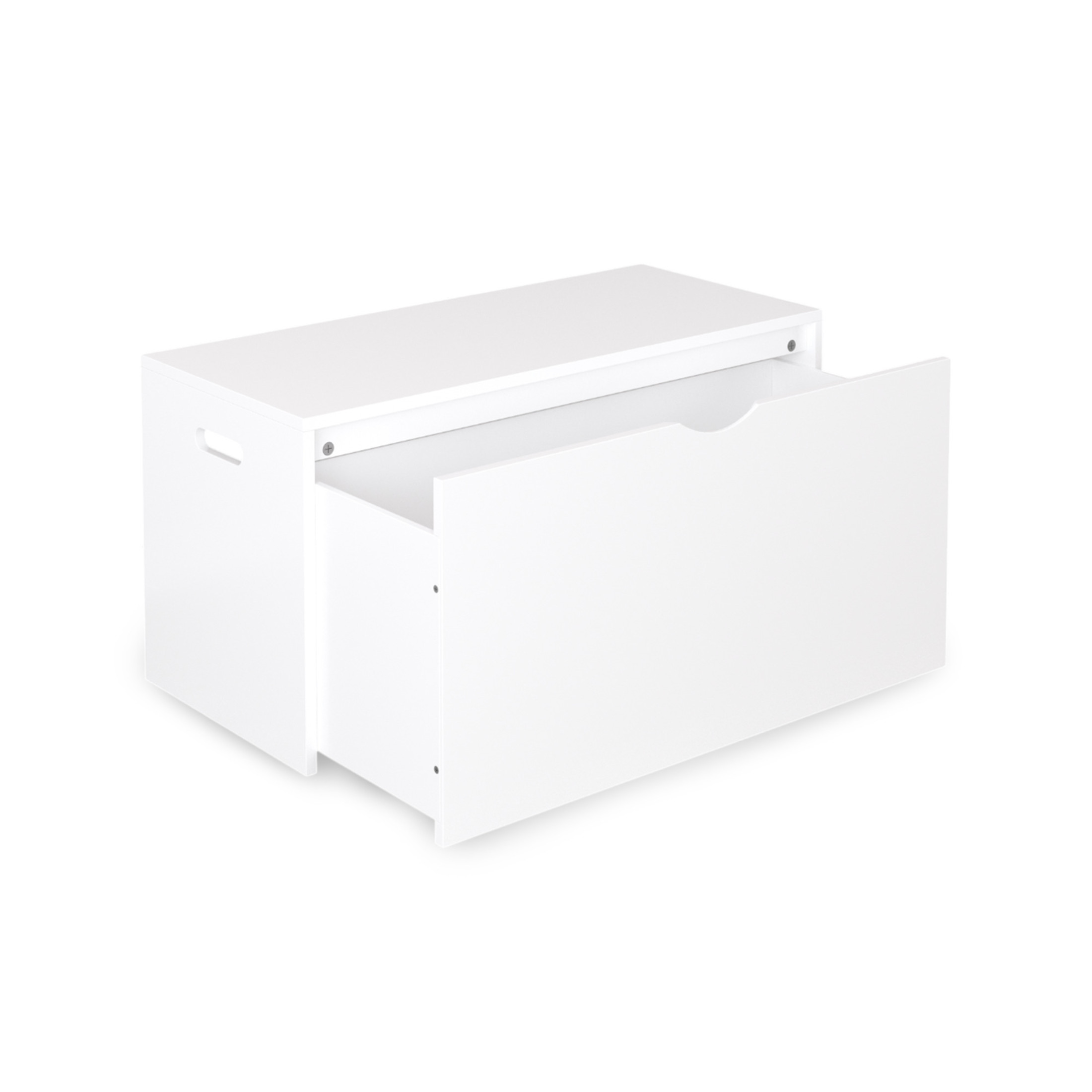 Noble House Kids Toy Storage Organizer with Rolling Drawer, Modern Wooden Toy Chest with Wheels for Playroom, White
