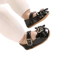 thumbnail image 6 of Zanarzt Baby Girls' Flats Baby Girls Mary Jane Flats, Non Slip Soft Sole, Leather Bowknot Dress Shoes Newborn Infant Toddler First Walker Black,US 5, 6 of 8