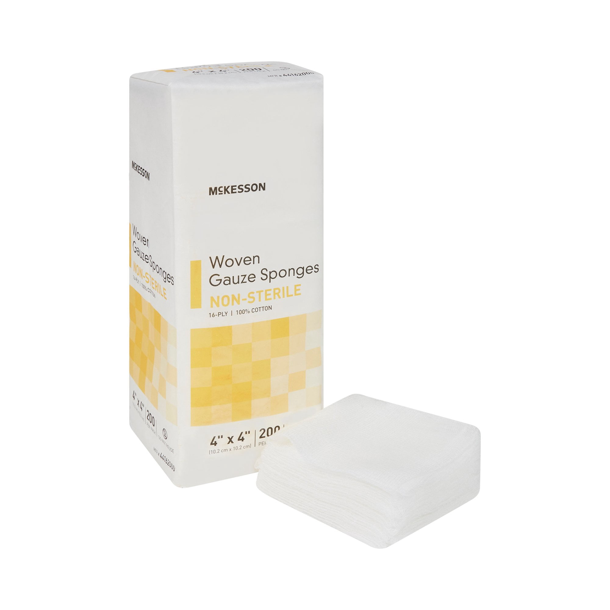 McKesson Woven Gauze Sponges, Non-Sterile 16-Ply Wound Pads, 2 in x 2 in, 200 per Pack, 10 Packs, 2000 Total