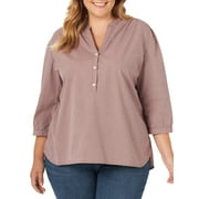 Lee Women’s Plus All Purpose ¾ Sleeve Front Button Popover