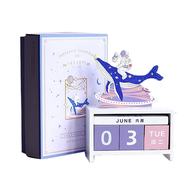 Calendario de escritorio, calendario de escritorio de madera, calendario para el hogar, decoración, calendario perpetuo, integración perfecta