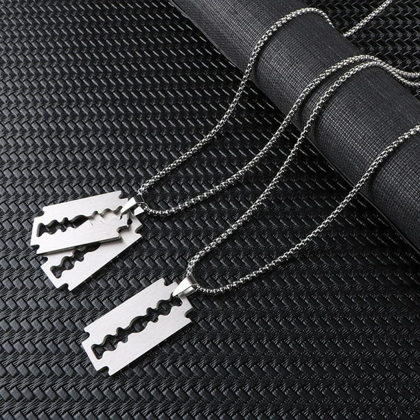 Razor blade pendant sale