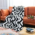 thumbnail image 6 of Ultra Soft Flannel Throw Blanket, Machine Washable Lightweight Bed Blanket, Twin, 68" x 90", Black and White Wavy, 6 of 6