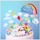 thumbnail image 3 of Juego de 21 banderas para pastel de feliz cumpleaños con unicornio, nubes, estrellas, luna y arcoíris., 3 of 5