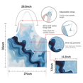 thumbnail image 7 of Blue Wave Marble Pattern Apron-Garden Aprons for Women with Pockets-Cotton Linen Waterproof Kitchen Cooking Gardening Aprons Adjustable for Kitchen,Cooking,BBQ and Salon 33x27 Inch, 7 of 7