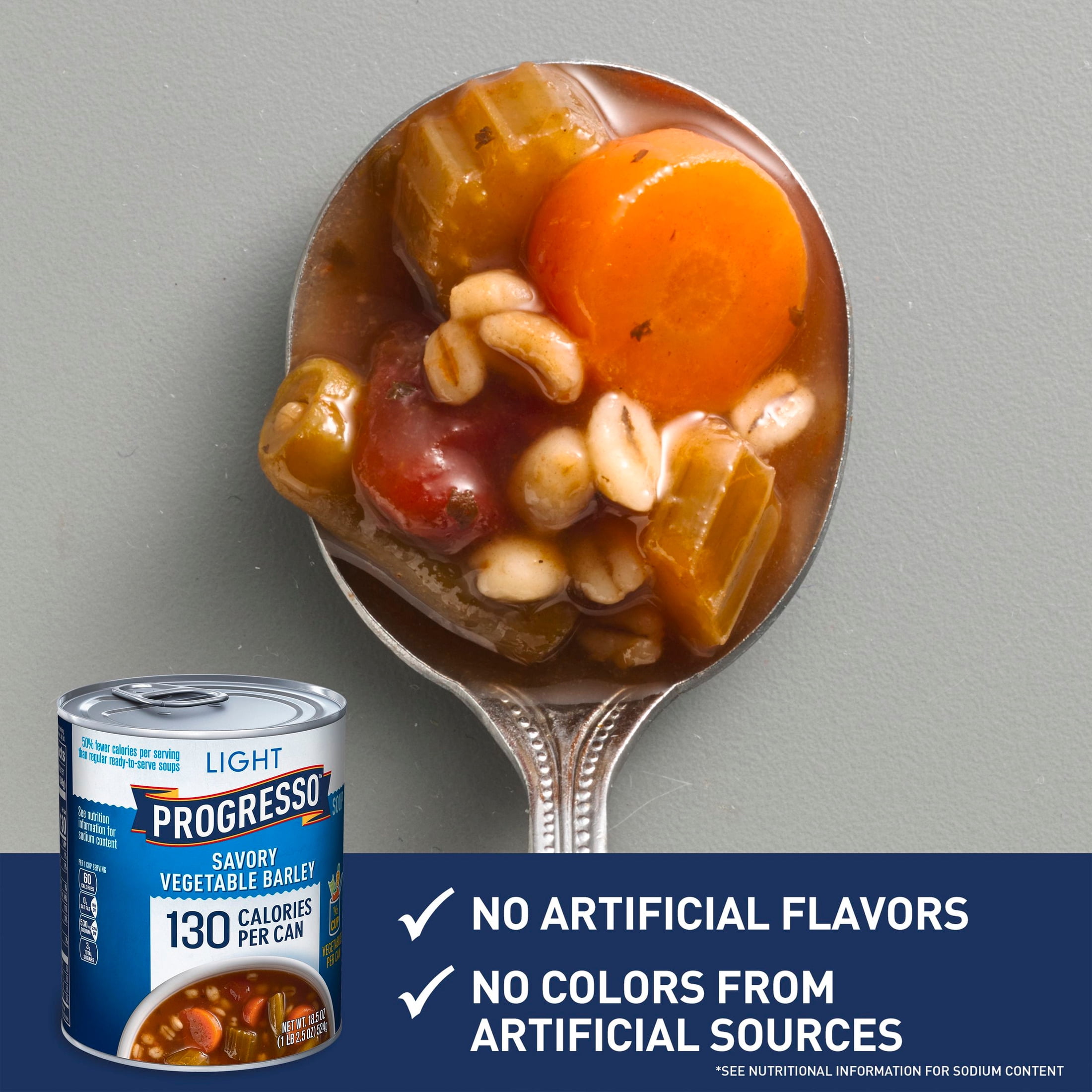 (12 pack) Progresso Light, Savory Vegetable Barley Canned Soup, 18.5 oz