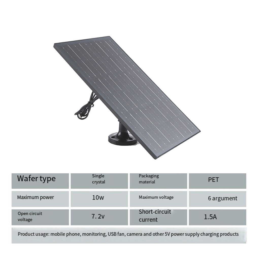 10W 5V Solar Camera Charger Outdoor Solar Panel Type-C Solar Panel