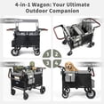 thumbnail image 3 of AILEEKISS Wagon Stroller for 4 Toddlers, 4-in-1 Baby Wagon with Canopy, 59 Pounds, Black Grey, 3 of 11