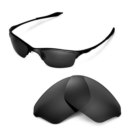 Walleva Black Polarized Replacement Lenses for Oakley Half Wire XL Sunglasses