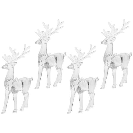 FONDOTIN 4pcs Clear Deer Decoration Acrylic Figurines Home Decor for Friends