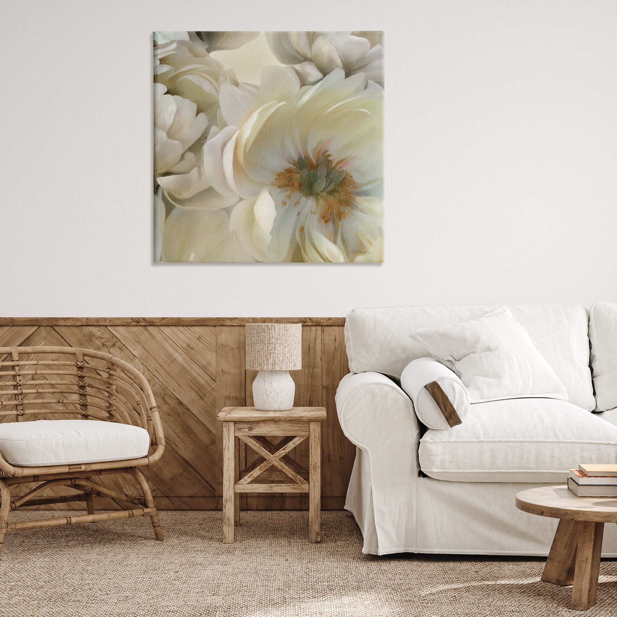 Stupell Industries Curled Magnolia Petals Plants & Flowers Photography Wrapped Canvas Art Print Wall Art, 36 x 36