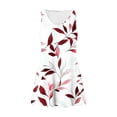 thumbnail image 7 of Drovellove 2026 Casual Beach Vacation Sundress with Pockets for Women V Neck Sleeveless Leaf Floral Print Plus Size Summer Dress , Loose A-Line Solid Color Swim Cover Up, 7 of 7