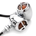 thumbnail image 1 of Krator 2pc Chrome Heavy Duty Motorcycle Turn Signals Warplane Propeller Engine Blinkers Compatible with Harley Davidson Softail Night Train Deluxe FLSTNI, 1 of 5
