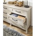 thumbnail image 4 of Better Homes & Gardens Modern Farmhouse 56.85" Wide 6 Drawer Dresser, Rustic White Finish, 4 of 11