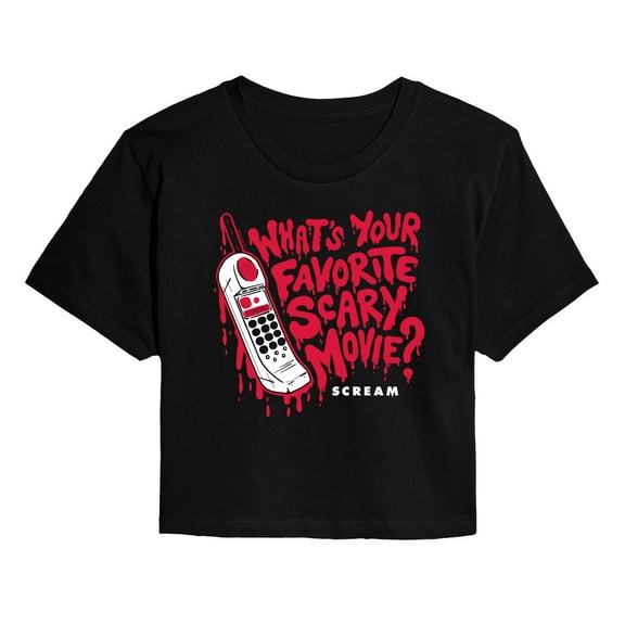 Scream - Favorite Scary Movie - Juniors Cropped Graphic T-Shirt