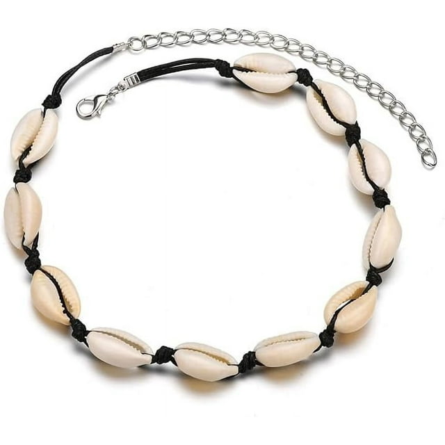 HSHDLDF Collier Coquillage Puka pour Femmes Hommes Collier Surfeur Coquillage Cordon Collier Collier Ras du Cou Perles Colorées Collier Ajustable Été Boho Hawaii Boucle Perle Collier Bijoux Coquillage Naturel