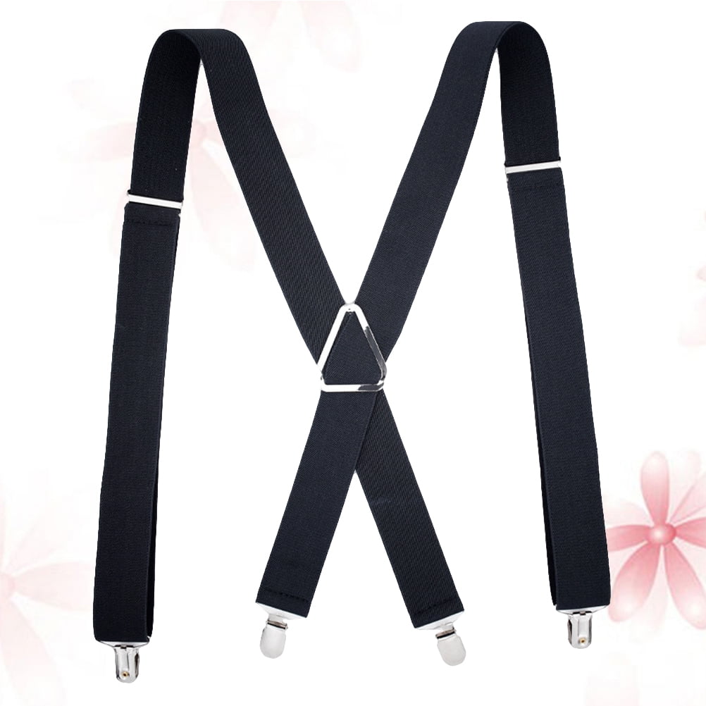 Men's Adjustable Suspenders Elastic Y-Shaped Braces Hooks Pants Brace Solid  New | eBay