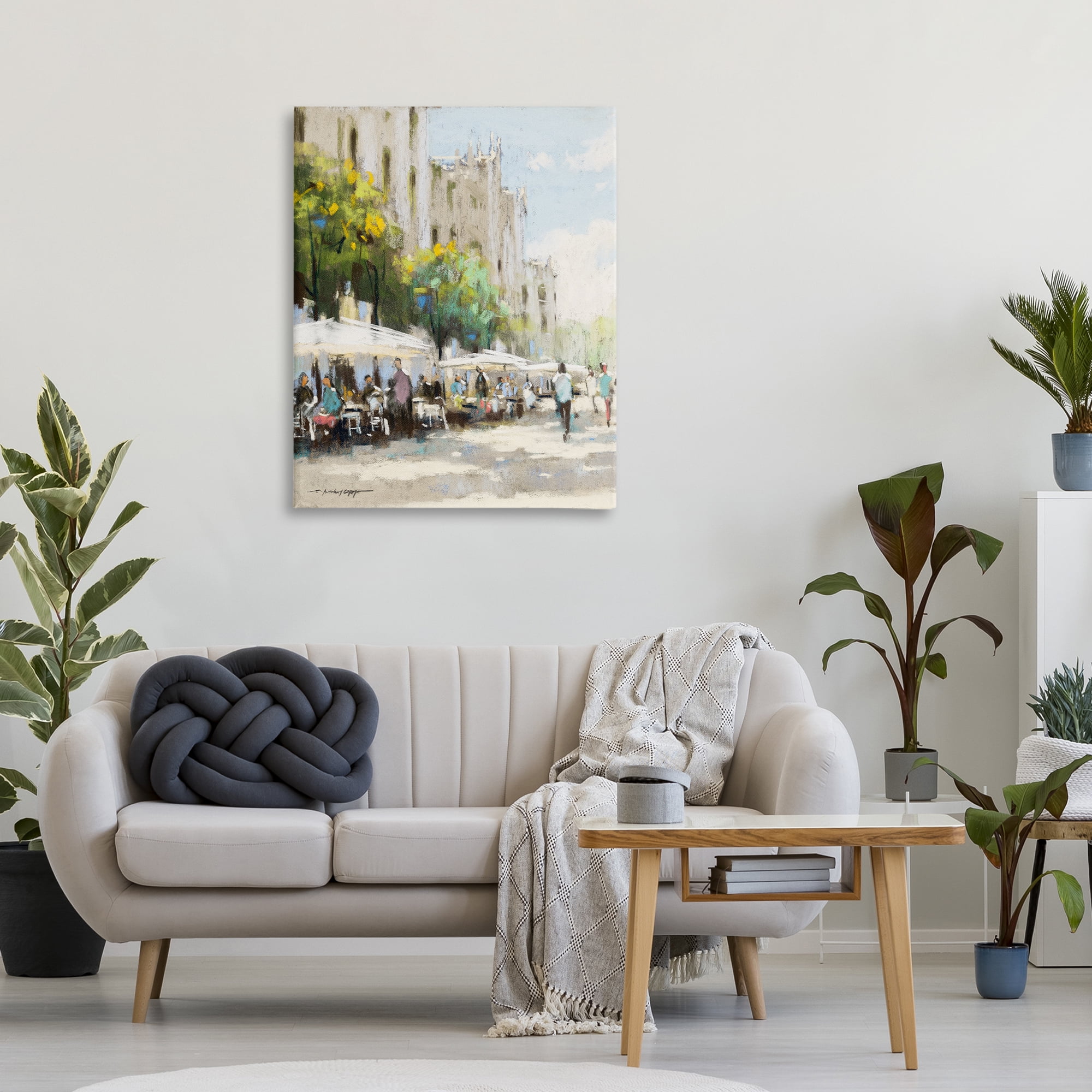 Stupell Industries Street Cafe on Boulevard Canvas Wall Art, design by Anthony Orme