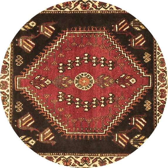 Ahgly Company Indoor Round Persian Brown Traditional Area Rugs, 4' Round