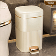 thumbnail image 2 of New Arrivals 10L Luxury Pedal Trash Can for Bathroom, Large Capacity Waterproof Kitchen Recycle Bin with -Type Lid, 2 of 7
