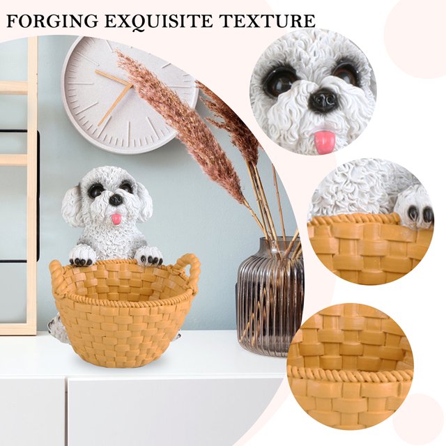 Figuritas de arte para perros, suministros para el hogar, escultura de animales de resina para el hogar (C) Libre de BPA