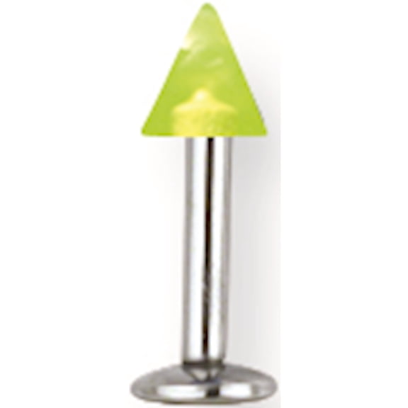 Stainless Steel Sgss Labret W Uv Sensitive Acrylic Cone 14G (1.6Mm) 5/16 (8Mm) Long 4 - Jbsp