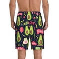 thumbnail image 2 of Balery Avocado Love Men's Cotton Knit Pajama Shorts Waistband & Pockets,Short Pajama Pants-Small, 2 of 8