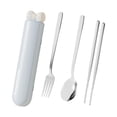 thumbnail image 2 of Tnarru Spoon Chopsticks Set Flatware with Case ,Gadgets, Travel Utensils ,Portable Cutlery Set for Daily Use Kitchen Camping Student Blue 4 Pieces, 2 of 8