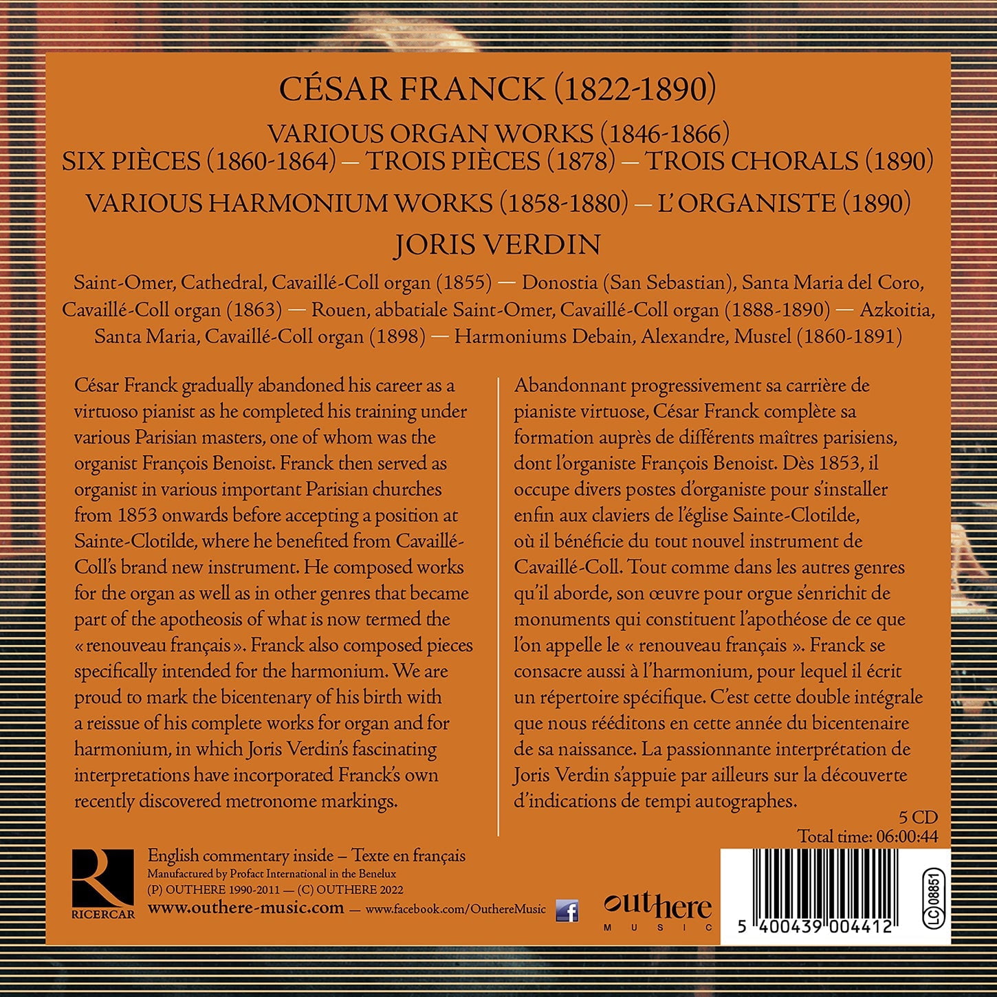 Joris Verdin - Complete Organ & Harmo - Music & Performance - CD