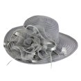 thumbnail image 5 of Daolelai Spring and Summer Mesh Sun Hat Organza Flower Temperament Wedding Hat Sun Protection Round Top Large Brim Hat Fashion Hat for Women, 5 of 5