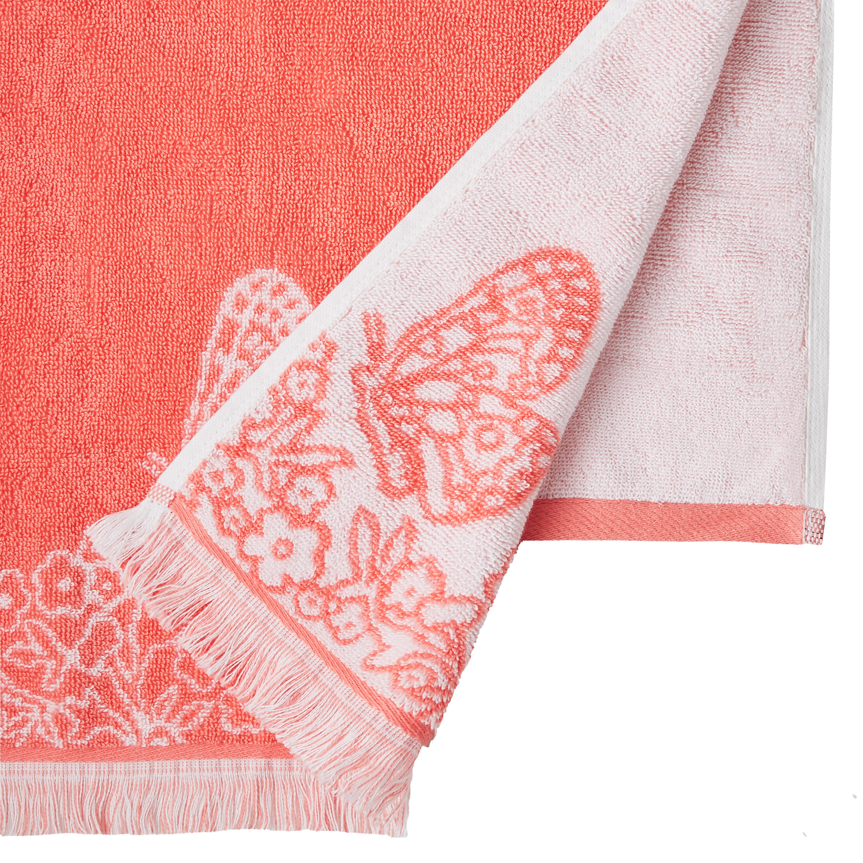 The Pioneer Woman Butterfly Garden 2-Pack Cotton Hand Towel Set, Coral Bell - image 2 of 5